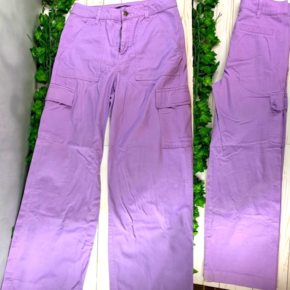 Forever 21 Pants - Wide Leg Purple Cargo Pant- M